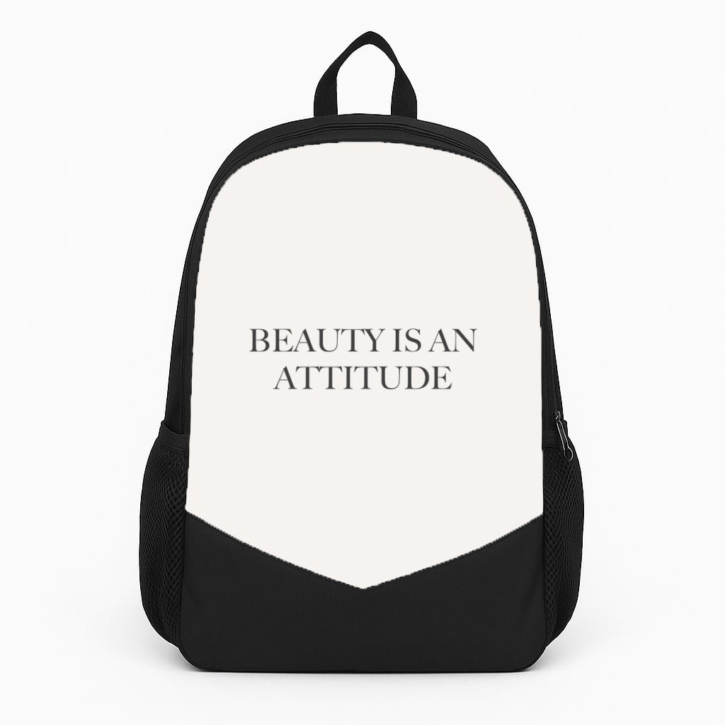 Beauty Is An Attitude - Clean Girl Aesthetic Large Backpack