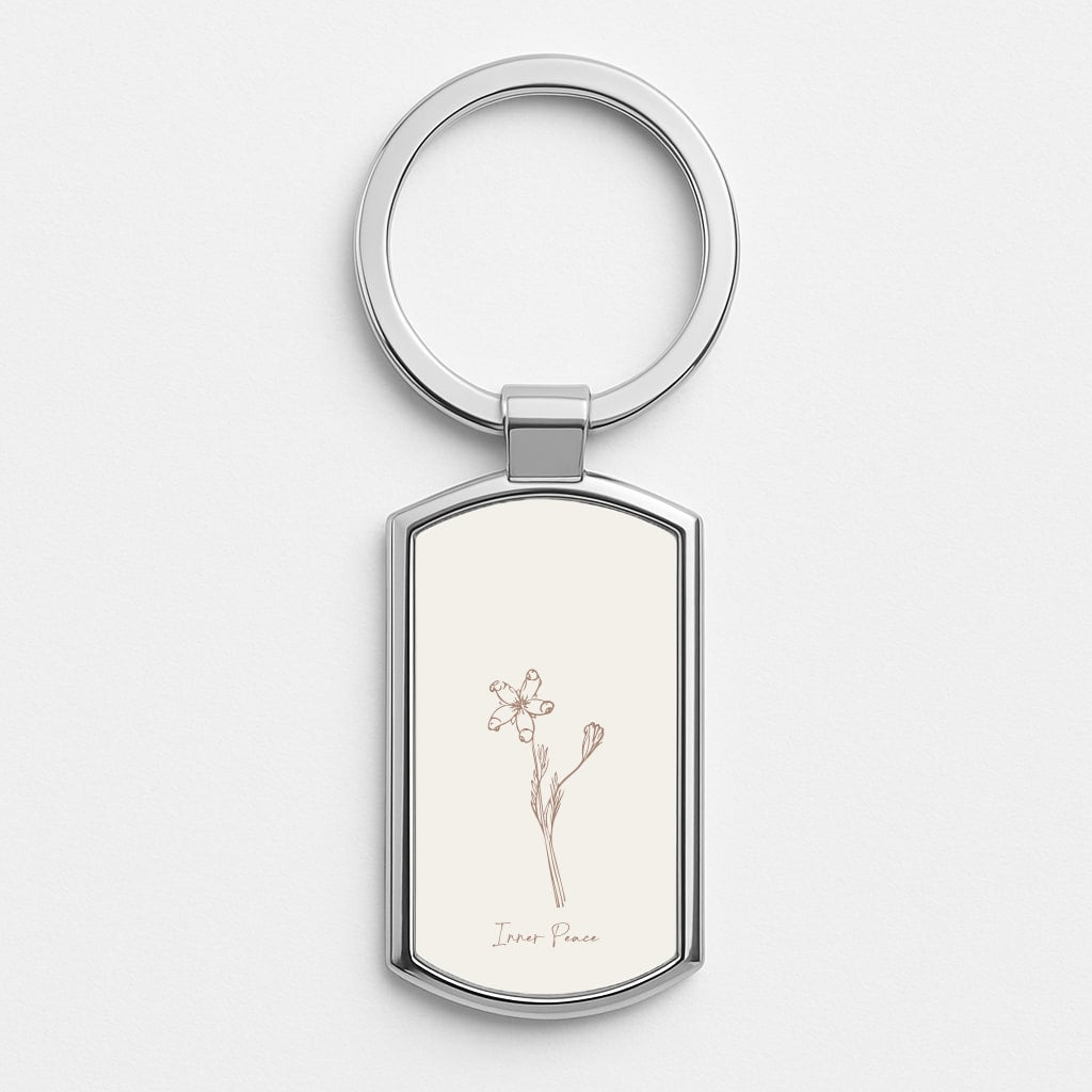 Inner Peace  Silver Keyring