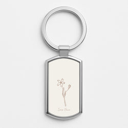 Inner Peace  Silver Keyring