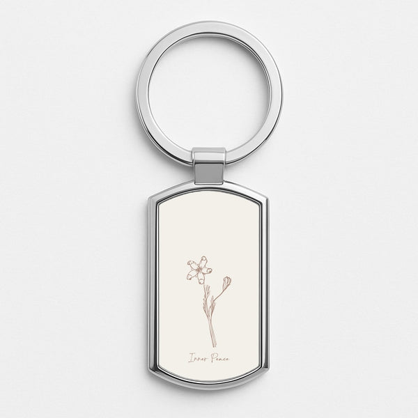 Inner Peace  Silver Keyring