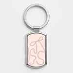 Pink Ribbon Silver Keyring