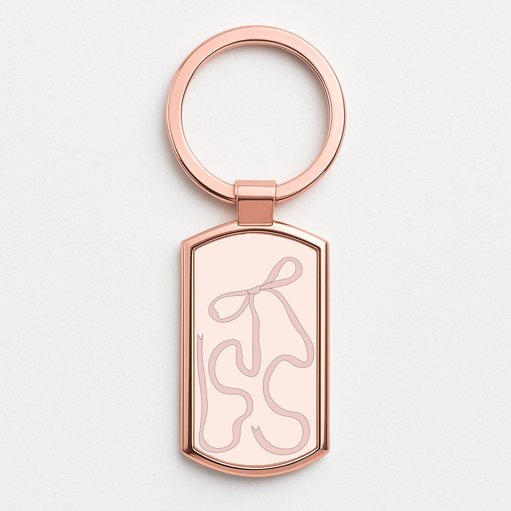 Pink Ribbon Rose Gold Keyring