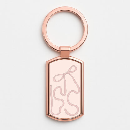 Pink Ribbon Rose Gold Keyring