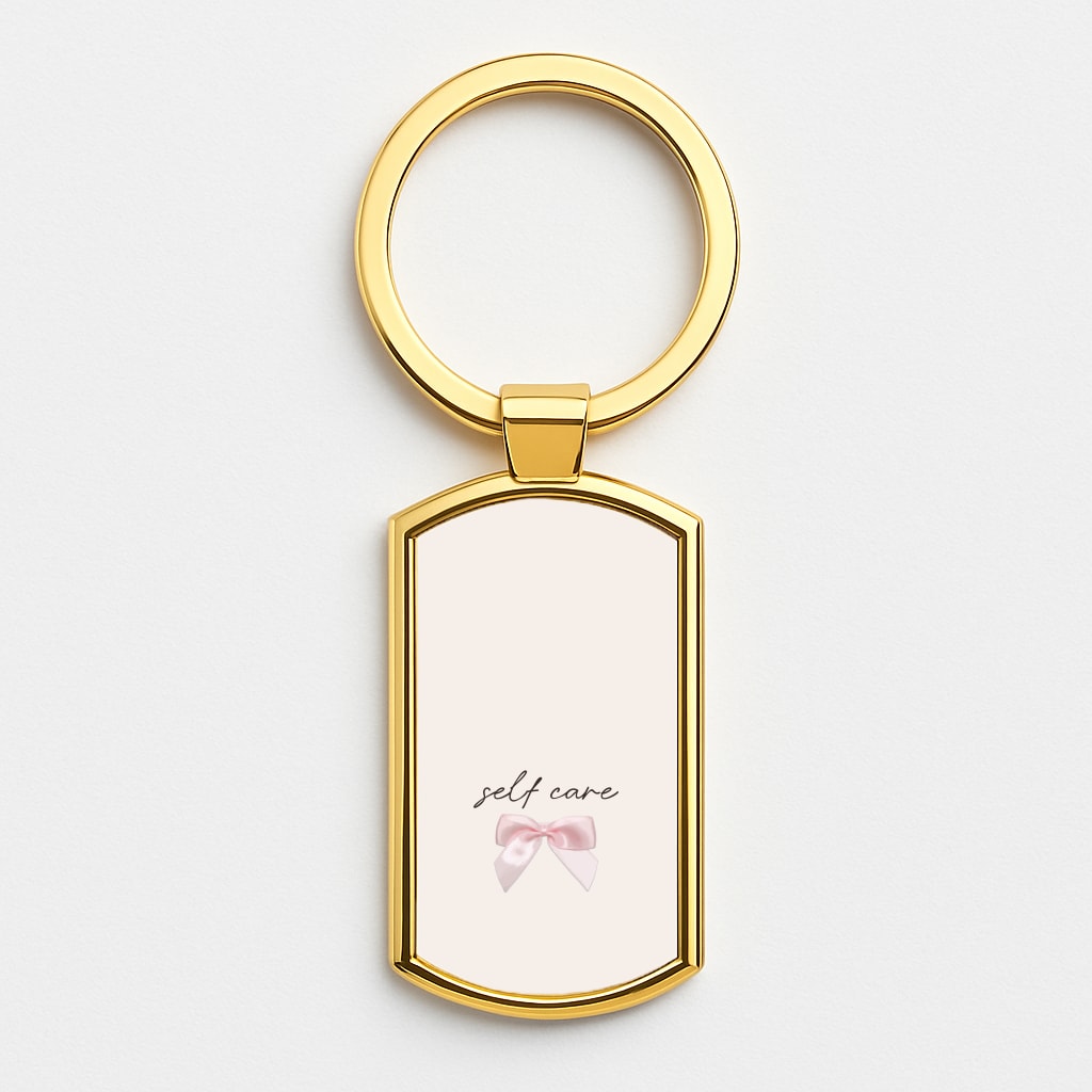 Self Care Gold Keyring