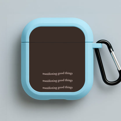 Manifesting Good Things Blue AirPods Case