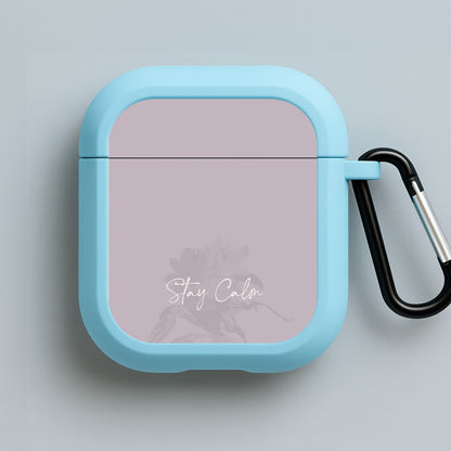 Mauve Stay Calm Blue AirPods Case