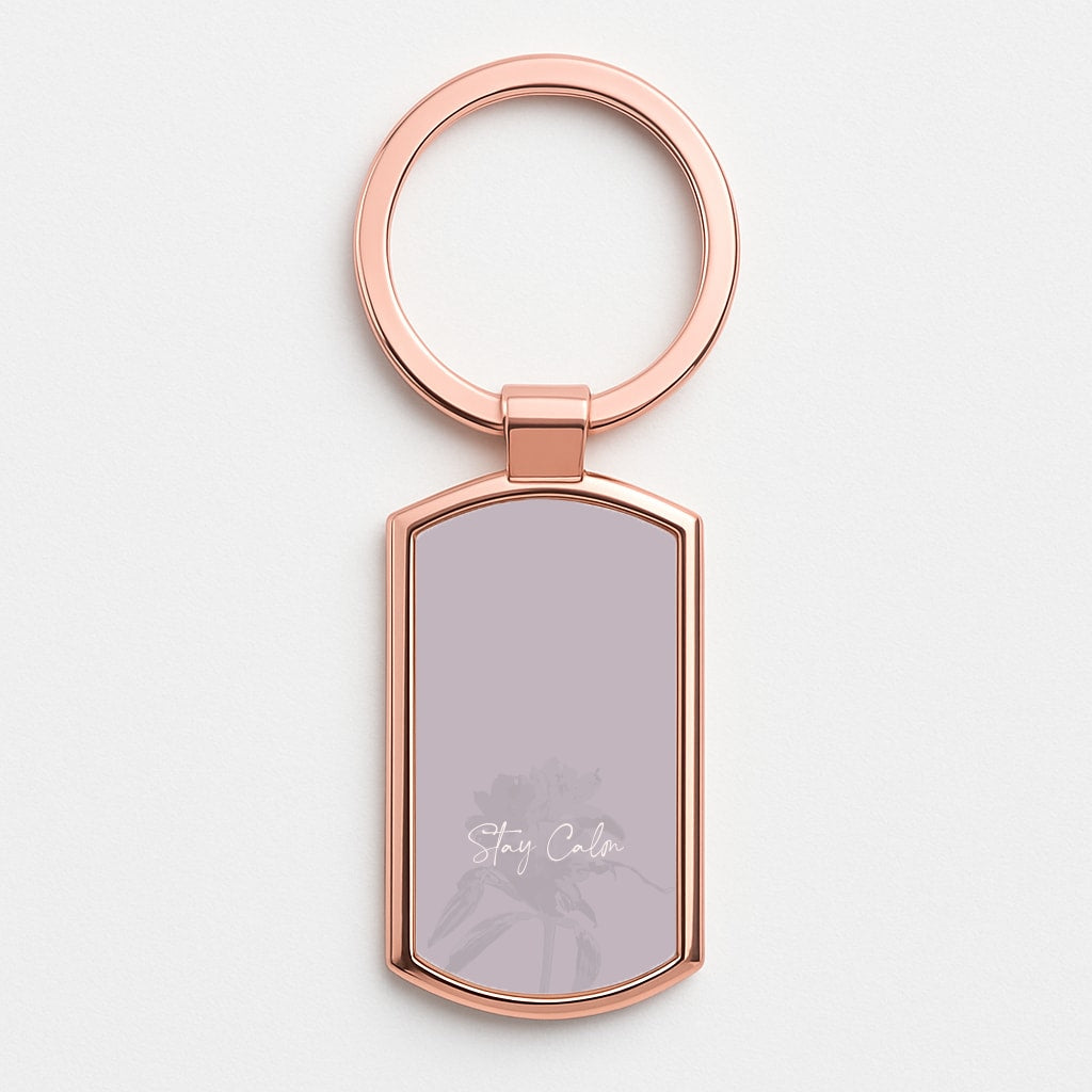 Mauve Stay Calm Rose Gold Keyring