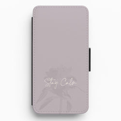 Mauve Stay Calm Flip / Wallet Phone Case