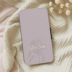 Mauve Stay Calm Wallet Phone Case