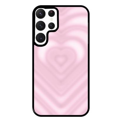 Drippy Love Heart Pink Phone Case for Galaxy S22 Ultra