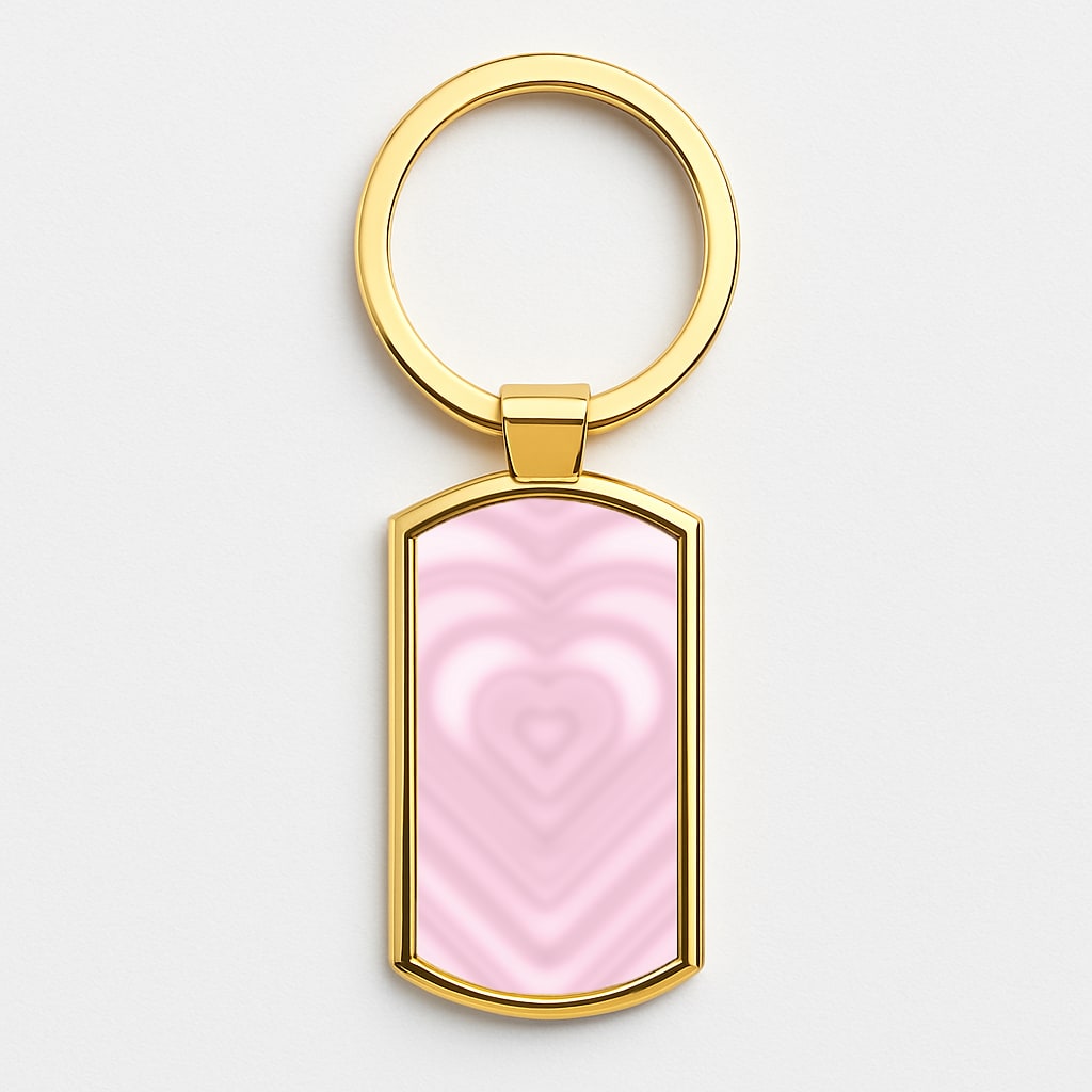 Drippy Love Heart Pink Gold Keyring