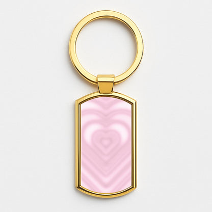 Drippy Love Heart Pink Gold Keyring
