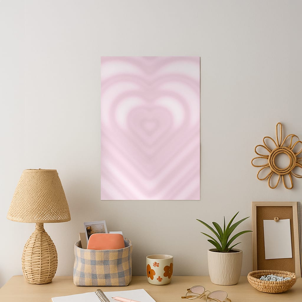 Drippy Love Heart Pink Art Print
