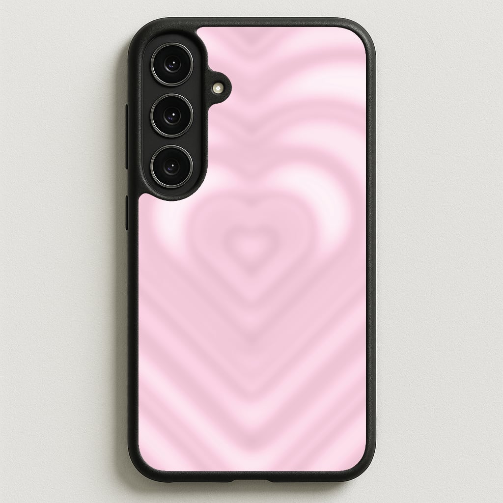 Drippy Love Heart Pink Phone Case for Galaxy S25FE