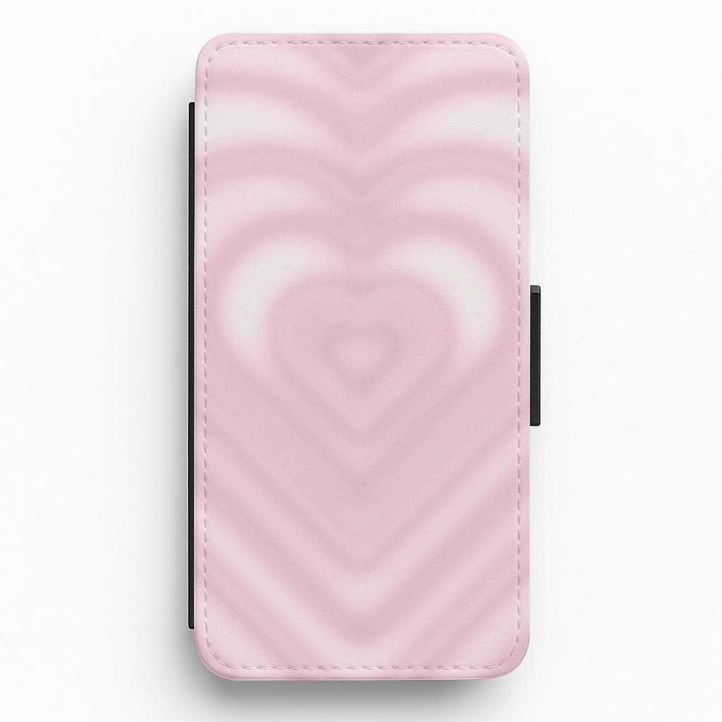 Drippy Love Heart Pink Flip / Wallet Phone Case