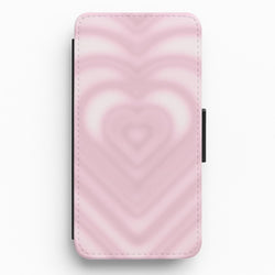 Drippy Love Heart Pink Flip / Wallet Phone Case