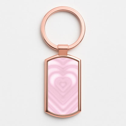 Drippy Love Heart Pink Rose Gold Keyring