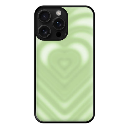 Drippy Love Heart Green Phone Case for iPhone 16 Pro Max