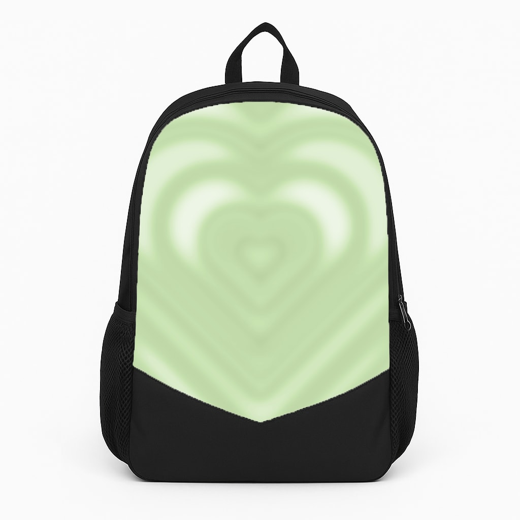 Drippy Love Heart Green Large Backpack
