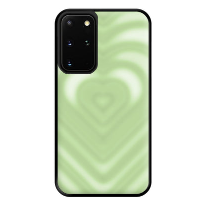 Drippy Love Heart Green Phone Case for Galaxy S20 Plus