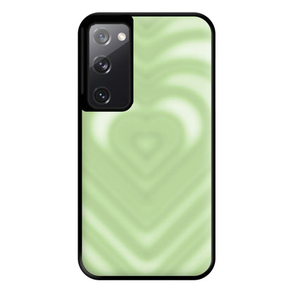 Drippy Love Heart Green Phone Case for Galaxy S20FE