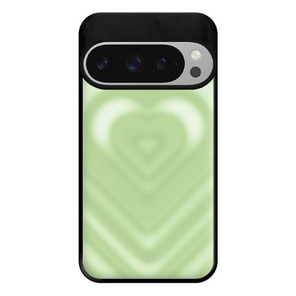 Drippy Love Heart Green Phone Case for Google Pixel 9 Pro XL