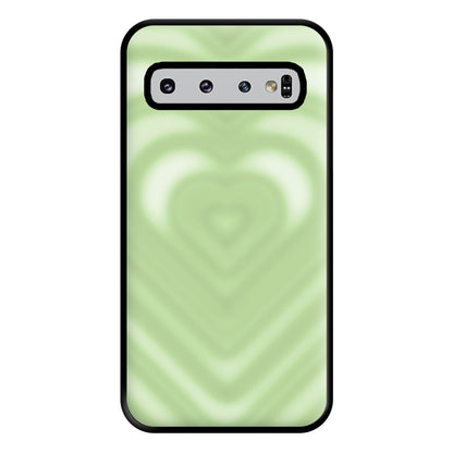 Drippy Love Heart Green Phone Case for Galaxy S10 Plus