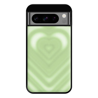 Drippy Love Heart Green Phone Case for Google Pixel 8 Pro