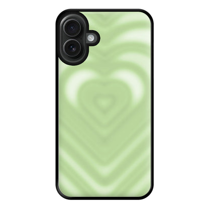Drippy Love Heart Green Phone Case for iPhone 16 Plus