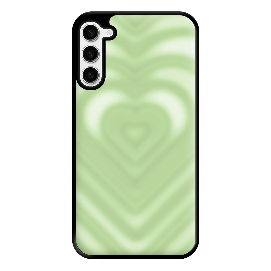 Drippy Love Heart Green Phone Case for Galaxy S23 Plus