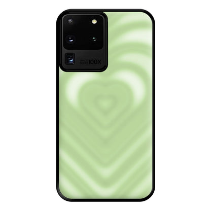 Drippy Love Heart Green Phone Case for Galaxy S20 Ultra