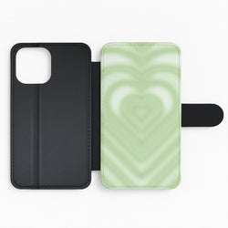 Drippy Love Heart Green Flip Phone Case