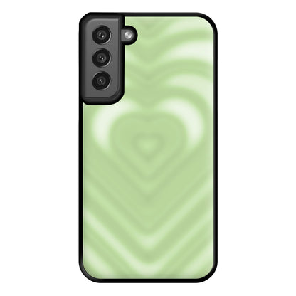 Drippy Love Heart Green Phone Case for Galaxy S21FE