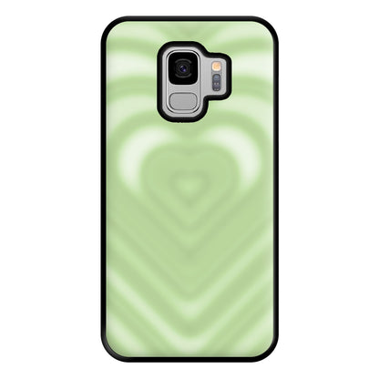 Drippy Love Heart Green Phone Case for Galaxy S9 Plus