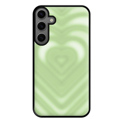 Drippy Love Heart Green Phone Case for Galaxy S23FE