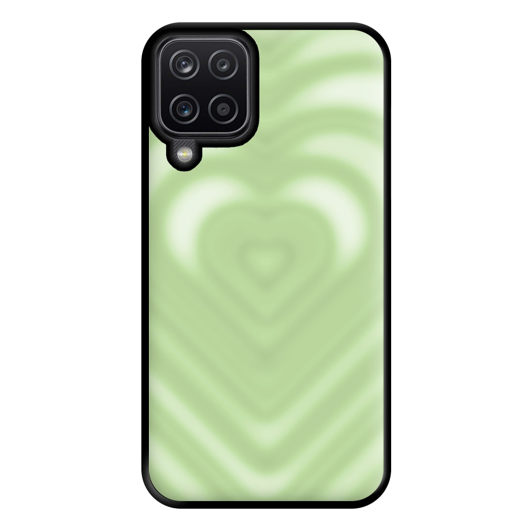 Drippy Love Heart Green Phone Case for Galaxy A12