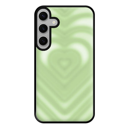 Drippy Love Heart Green Phone Case for Galaxy S24FE