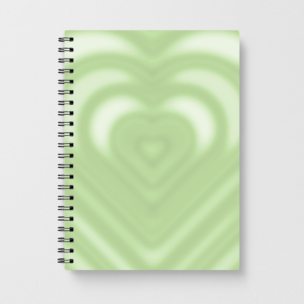 Drippy Love Heart Green Notebook