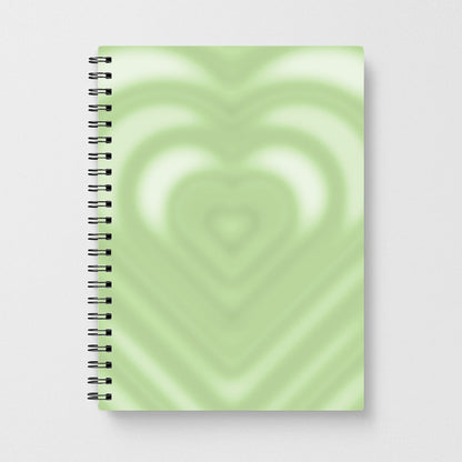 Drippy Love Heart Green Notebook