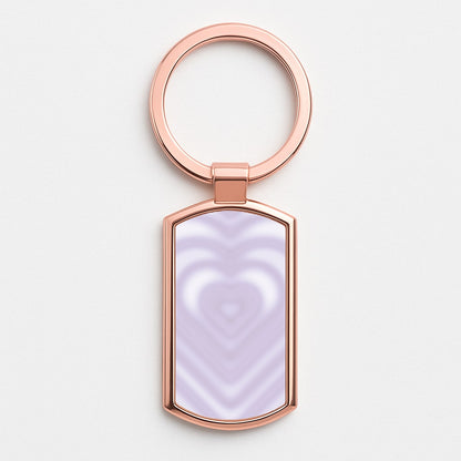 Drippy Love Heart Purple Rose Gold Keyring