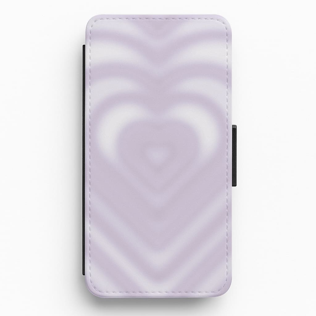 Drippy Love Heart Purple Flip / Wallet Phone Case