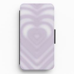 Drippy Love Heart Purple Flip / Wallet Phone Case
