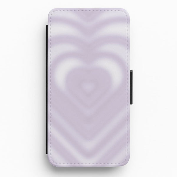 Drippy Love Heart Purple Flip / Wallet Phone Case
