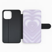 Drippy Love Heart Purple Flip / Wallet Phone Case 2