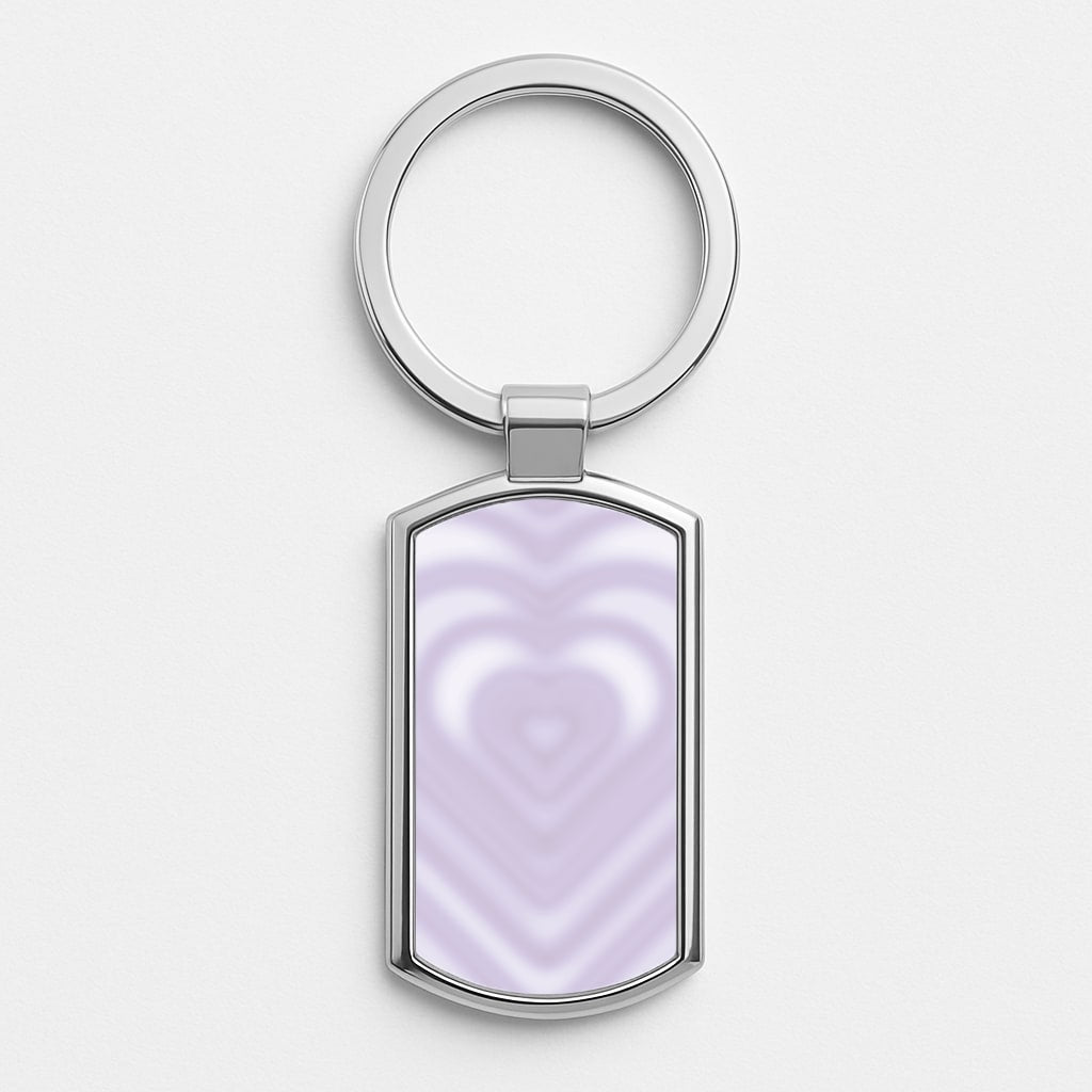 Drippy Love Heart Purple Silver Keyring