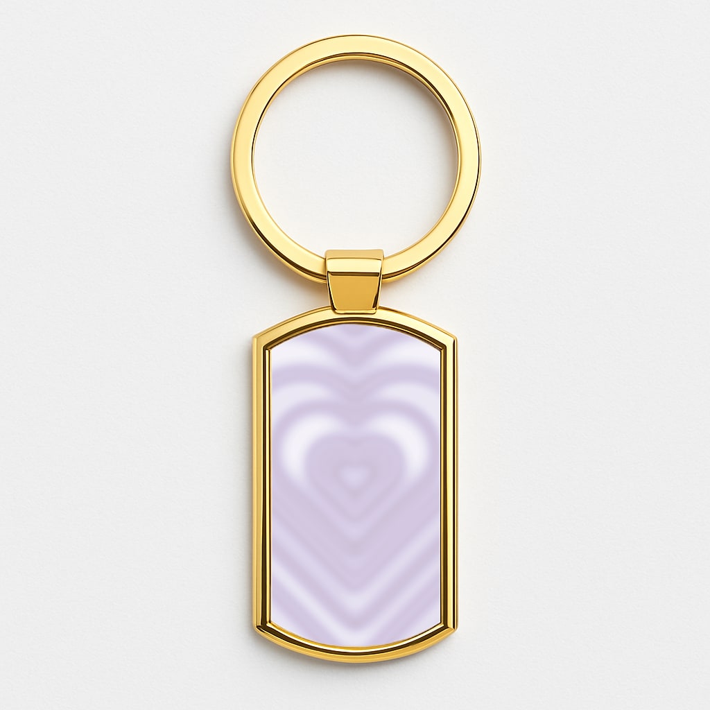 Drippy Love Heart Purple Gold Keyring