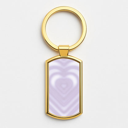 Drippy Love Heart Purple Gold Keyring