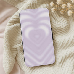 Drippy Love Heart Purple Wallet Phone Case