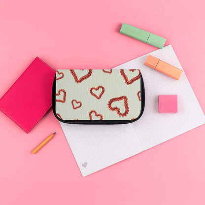 Elastic Hearts Pattern Pencil Case