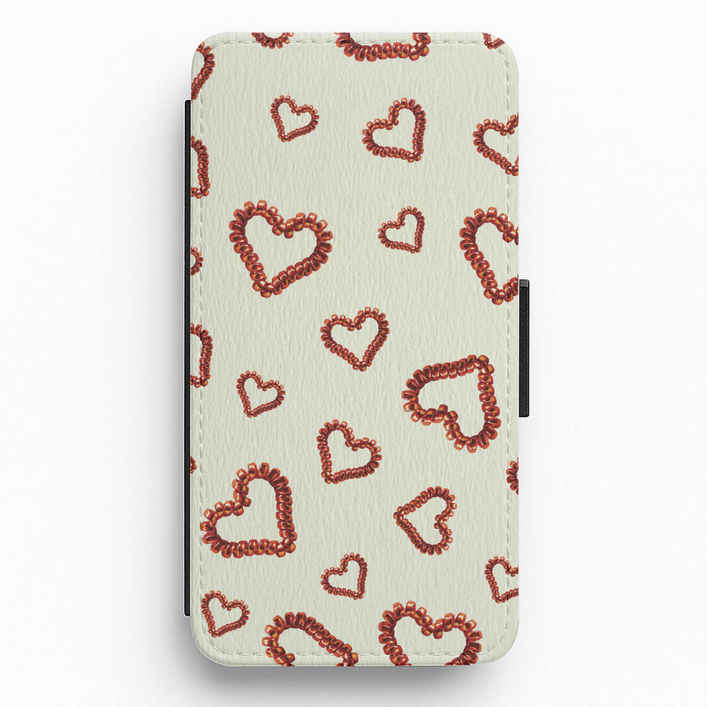 Elastic Hearts Pattern Flip / Wallet Phone Case
